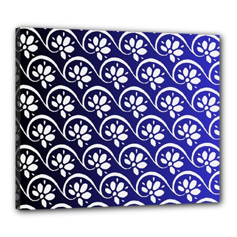 Pattern Floral Flowers Leaves Botanical Canvas 24  X 20  (stretched)