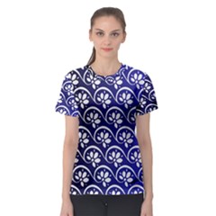 Pattern Floral Flowers Leaves Botanical Women s Sport Mesh T-shirt