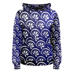 Pattern Floral Flowers Leaves Botanical Women s Pullover Hoodie