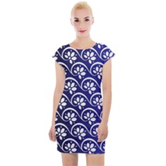 Pattern Floral Flowers Leaves Botanical Cap Sleeve Bodycon Dress by Maspions