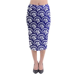 Pattern Floral Flowers Leaves Botanical Midi Pencil Skirt