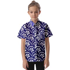 Pattern Floral Flowers Leaves Botanical Kids  Short Sleeve Shirt