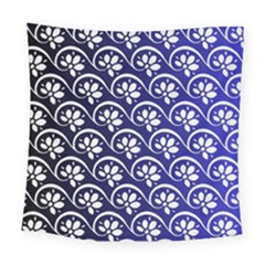 Pattern Floral Flowers Leaves Botanical Square Tapestry (large)