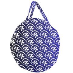 Pattern Floral Flowers Leaves Botanical Giant Round Zipper Tote