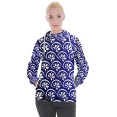 Pattern Floral Flowers Leaves Botanical Women s Hooded Pullover