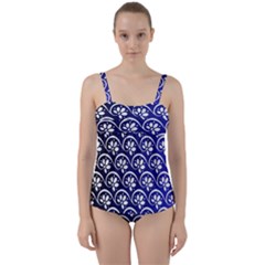 Pattern Floral Flowers Leaves Botanical Twist Front Tankini Set