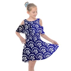 Pattern Floral Flowers Leaves Botanical Kids  Shoulder Cutout Chiffon Dress by Maspions