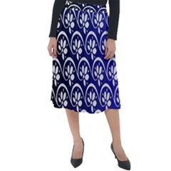 Pattern Floral Flowers Leaves Botanical Classic Velour Midi Skirt 