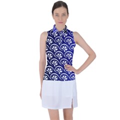 Pattern Floral Flowers Leaves Botanical Women s Sleeveless Polo T-shirt