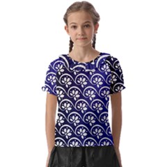 Pattern Floral Flowers Leaves Botanical Kids  Frill Chiffon Blouse