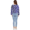 Pattern Floral Flowers Leaves Botanical Women s Lightweight Cropped Hoodie View4