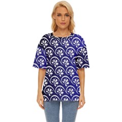 Pattern Floral Flowers Leaves Botanical Oversized Basic T-shirt