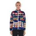 Cars Snow City Landscape Vintage Old Time Retro Pattern Women s Bomber Jacket View1