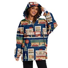 Cars Snow City Landscape Vintage Old Time Retro Pattern Women s Ski And Snowboard Waterproof Breathable Jacket by Maspions