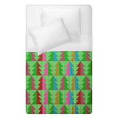 Trees Pattern Retro Pink Red Yellow Holidays Advent Christmas Duvet Cover (single Size) by Maspions