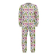 Pattern Flowers Leaves Green Purple Pink Onepiece Jumpsuit (kids)