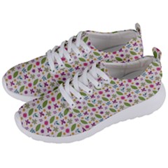 Pattern Flowers Leaves Green Purple Pink Men s Lightweight Sports Shoes