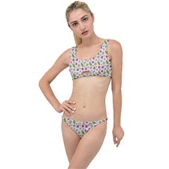 Pattern Flowers Leaves Green Purple Pink The Little Details Bikini Set