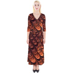 Fractal Frax Quarter Sleeve Wrap Maxi Dress