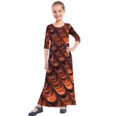 Fractal Frax Kids  Quarter Sleeve Maxi Dress by Askadina