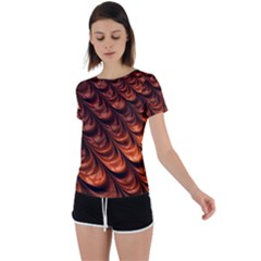 Fractal Frax Back Circle Cutout Sports T-shirt by Askadina