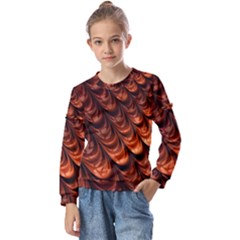 Fractal Frax Kids  Long Sleeve T-shirt With Frill 