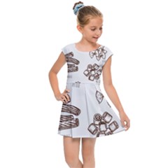 Pasta Mie Spageti Rigatoni Lasagna Kids  Cap Sleeve Dress by Askadina