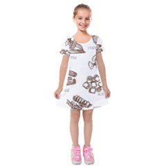 Pasta Mie Spageti Rigatoni Lasagna Kids  Short Sleeve Velvet Dress by Askadina