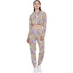 Halloween Candy Cropped Zip Up Lounge Set