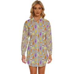 Halloween Candy Womens Long Sleeve Shirt Dress