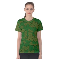 Vectors Leaves Background Plant Women s Cotton T-shirt