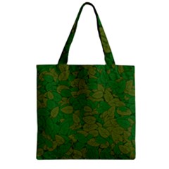 Vectors Leaves Background Plant Zipper Grocery Tote Bag by Askadina