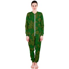 Vectors Leaves Background Plant Onepiece Jumpsuit (ladies)