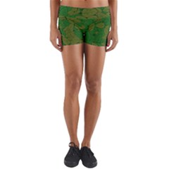 Vectors Leaves Background Plant Yoga Shorts