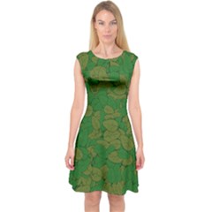 Vectors Leaves Background Plant Capsleeve Midi Dress by Askadina