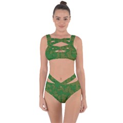 Vectors Leaves Background Plant Bandaged Up Bikini Set  by Askadina