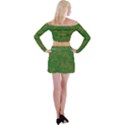 Vectors Leaves Background Plant Off Shoulder Top with Mini Skirt Set View2