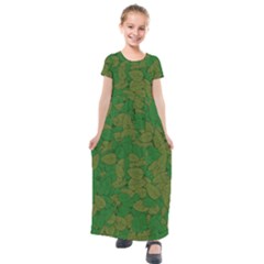 Vectors Leaves Background Plant Kids  Short Sleeve Maxi Dress by Askadina