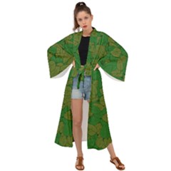 Vectors Leaves Background Plant Maxi Kimono