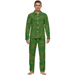 Vectors Leaves Background Plant Men s Long Sleeve Velvet Pocket Pajamas Set by Askadina