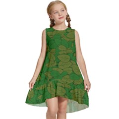 Vectors Leaves Background Plant Kids  Frill Swing Dress by Askadina