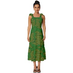 Vectors Leaves Background Plant Tie-strap Tiered Midi Chiffon Dress by Askadina