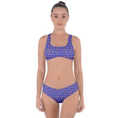 Cute Sketchy Monsters Motif Pattern Criss Cross Bikini Set