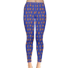 Cute Sketchy Monsters Motif Pattern Inside Out Leggings