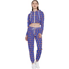 Cute Sketchy Monsters Motif Pattern Cropped Zip Up Lounge Set by dflcprintsclothing