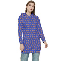 Cute Sketchy Monsters Motif Pattern Women s Long Oversized Pullover Hoodie by dflcprintsclothing