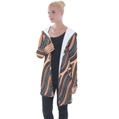 Illustration Background Metalizer Art Glass Longline Hooded Cardigan by Askadina