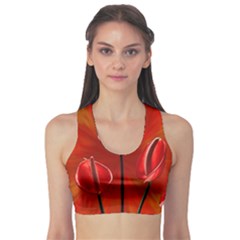 Flowers Red Fitness Sports Bra by Askadina