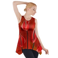 Flowers Red Side Drop Tank Tunic by Askadina