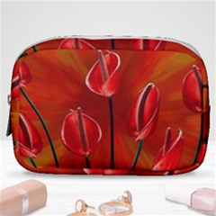 Flowers Red Make Up Pouch (small) by Askadina